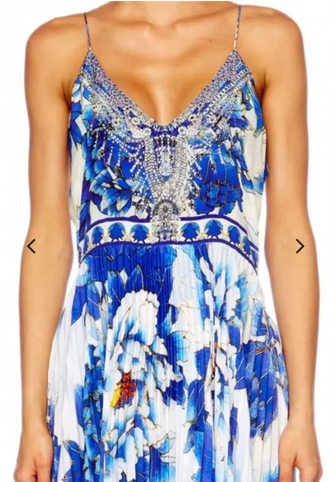 Camilla Ring of Roses Pleated Slip Dress Print Size 8 for rent on The Volte - main image