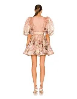 Zimmermann Dancer Puff Sleeve Mini Dress Floral Size 1 / Au 10 for rent on The Volte - image 2