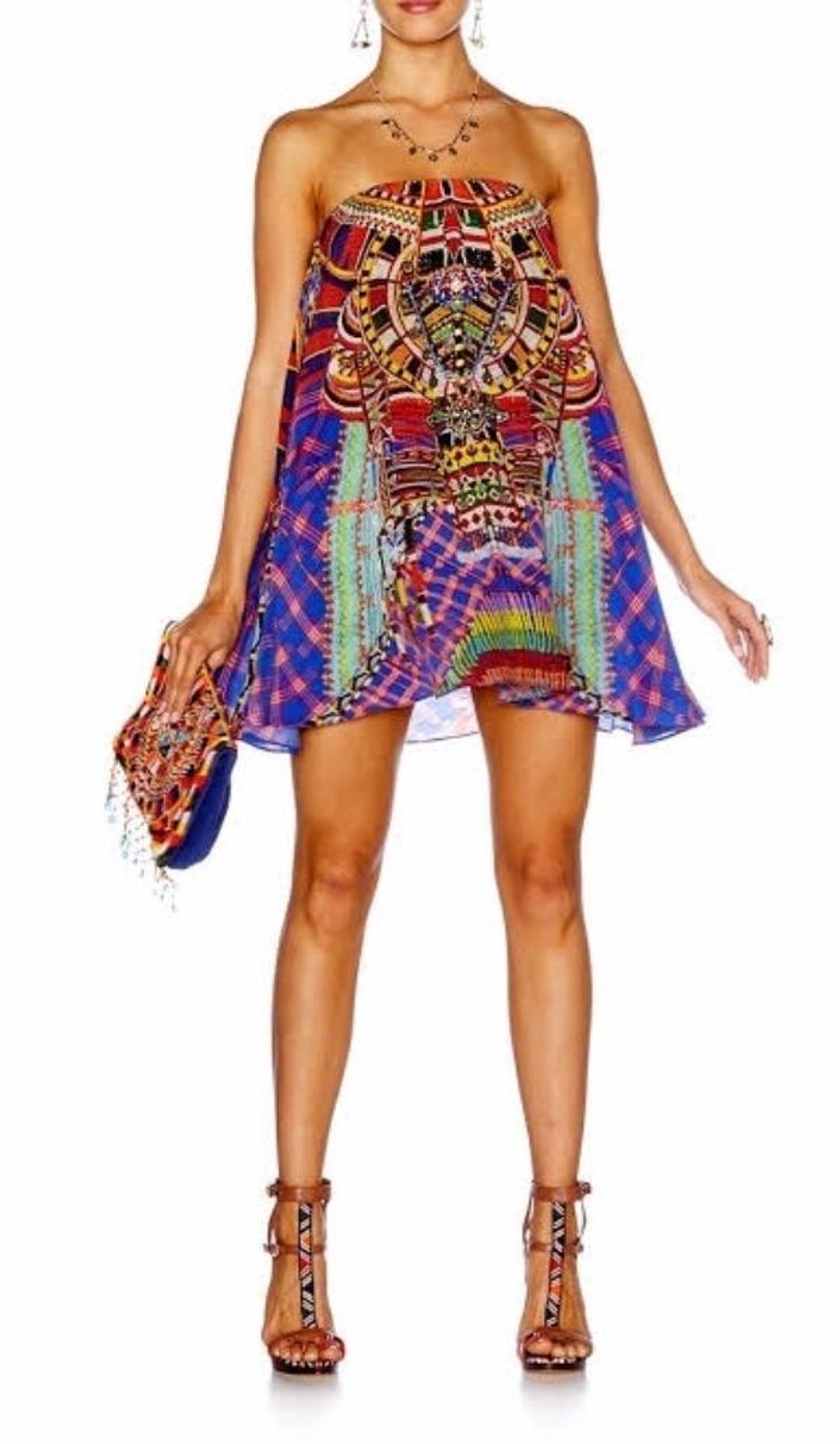 Camilla Rainbow Warrior Strapless Dress size 10 for rent on The Volte - main image