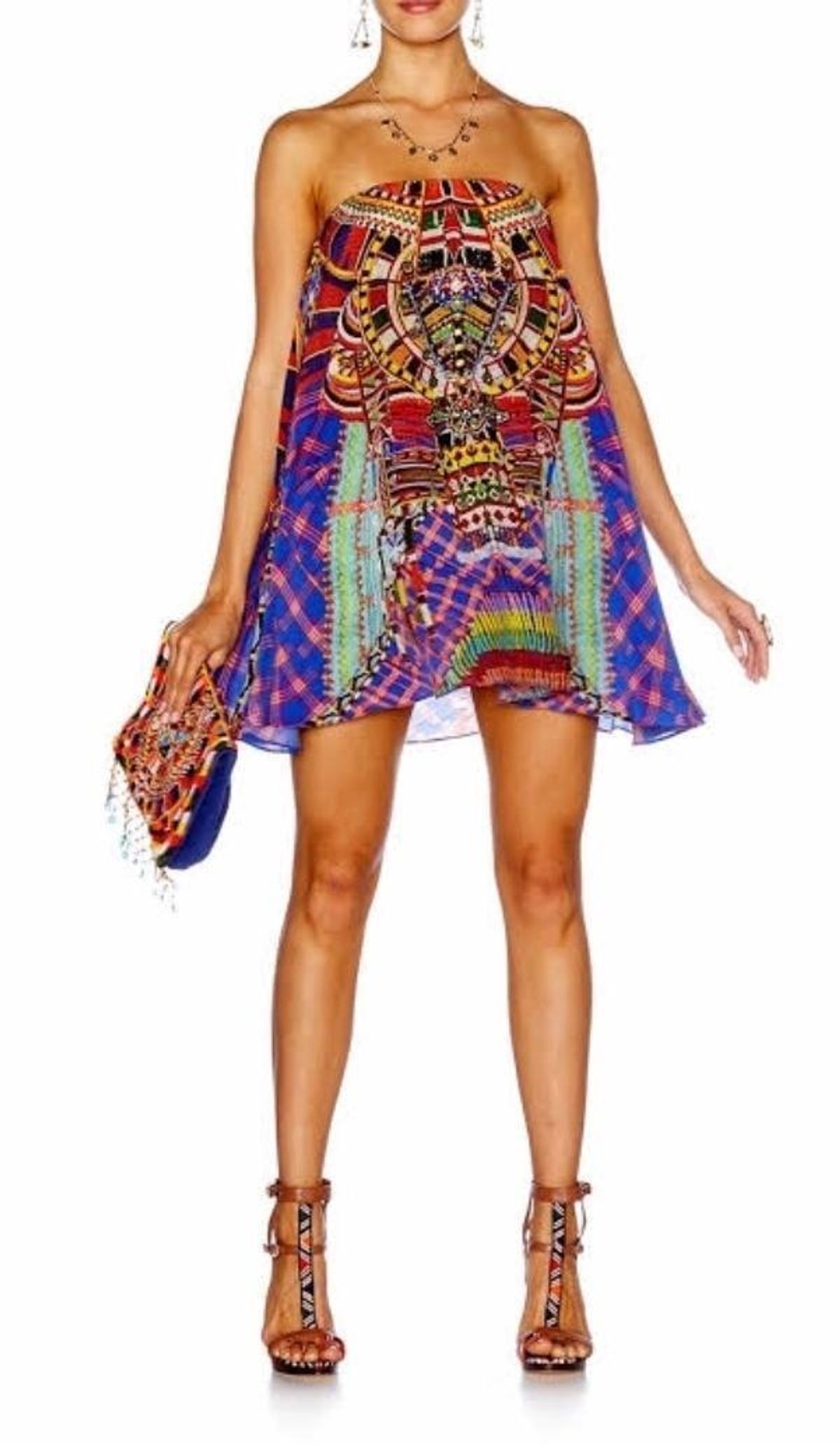 Camilla Rainbow Warrior Strapless Dress size 10 for rent on The Volte - main image