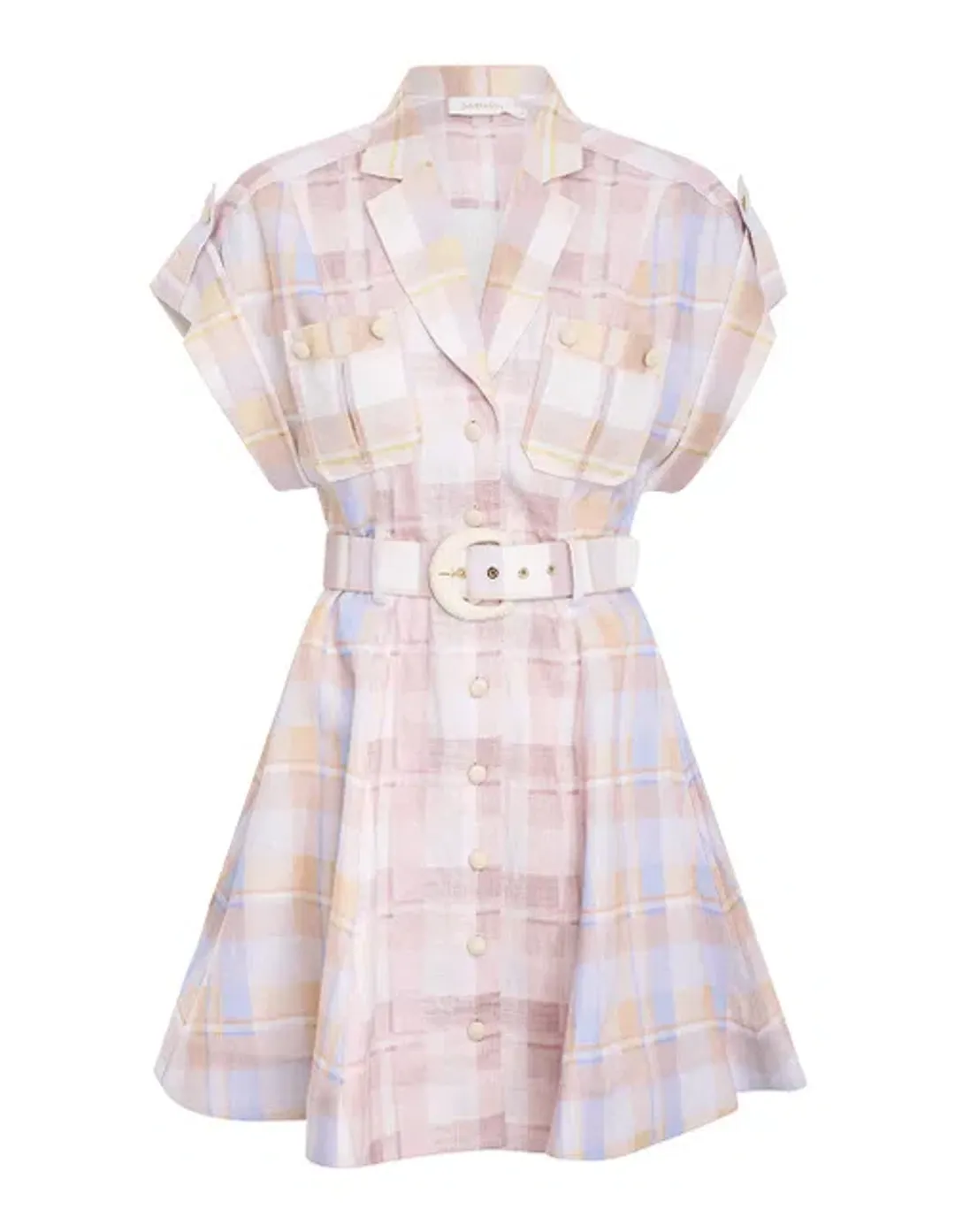 Zimmermann The Dancer Spliced Mini Dress in Multi Check Size 8 for rent on The Volte - main image