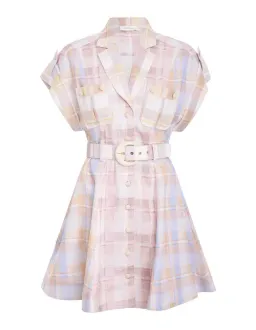 Zimmermann The Dancer Spliced Mini Dress in Multi Check Size 8 for rent on The Volte - image 3