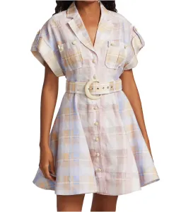 Zimmermann The Dancer Spliced Mini Dress in Multi Check Size 8 for rent on The Volte - image 1
