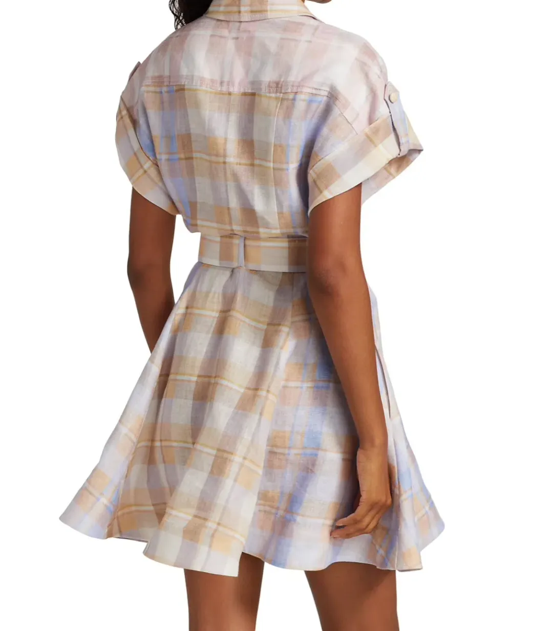 Zimmermann The Dancer Spliced Mini Dress in Multi Check Size 8 for rent on The Volte - main image
