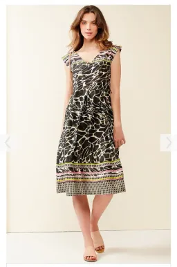 Sacha Drake Mt Cootha Cotton Cap Sleeve V Neck Dress Print Size 16 for rent on The Volte - image 1