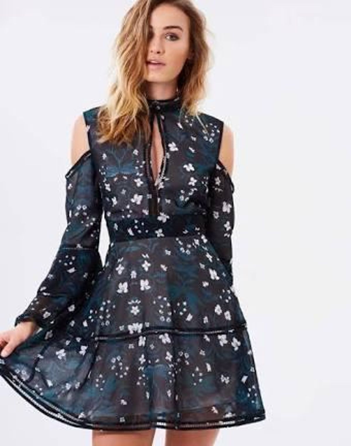 Keepsake Night Dance LS mini dress size 8 for rent on The Volte - main image