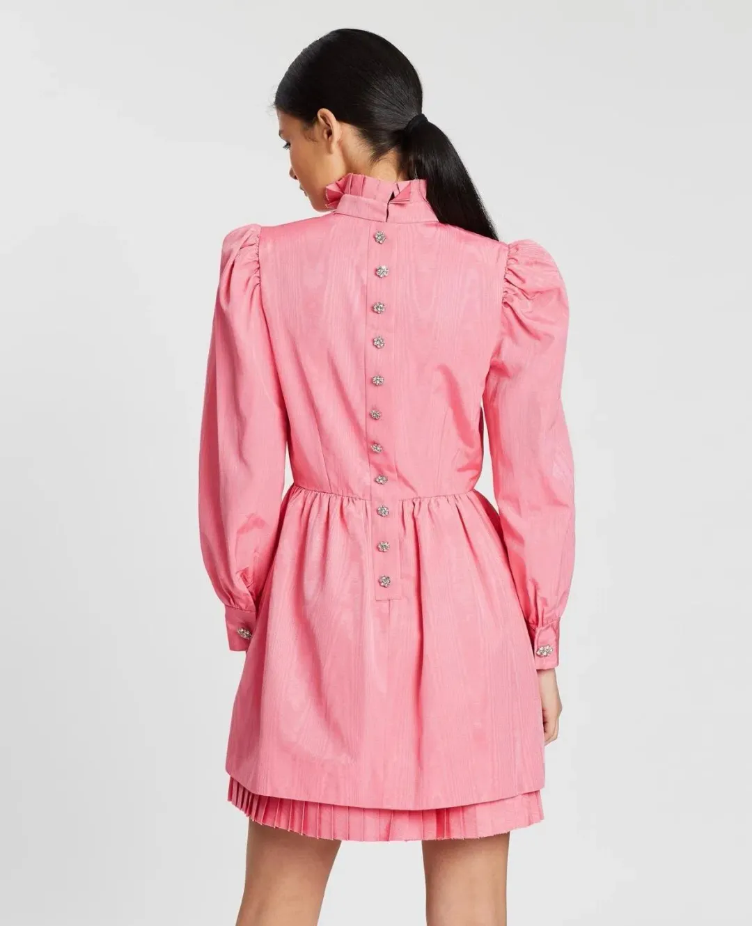 Marc Jacobs The Prairie Moire Mini Dress Pink Size 4 for rent on The Volte - main image