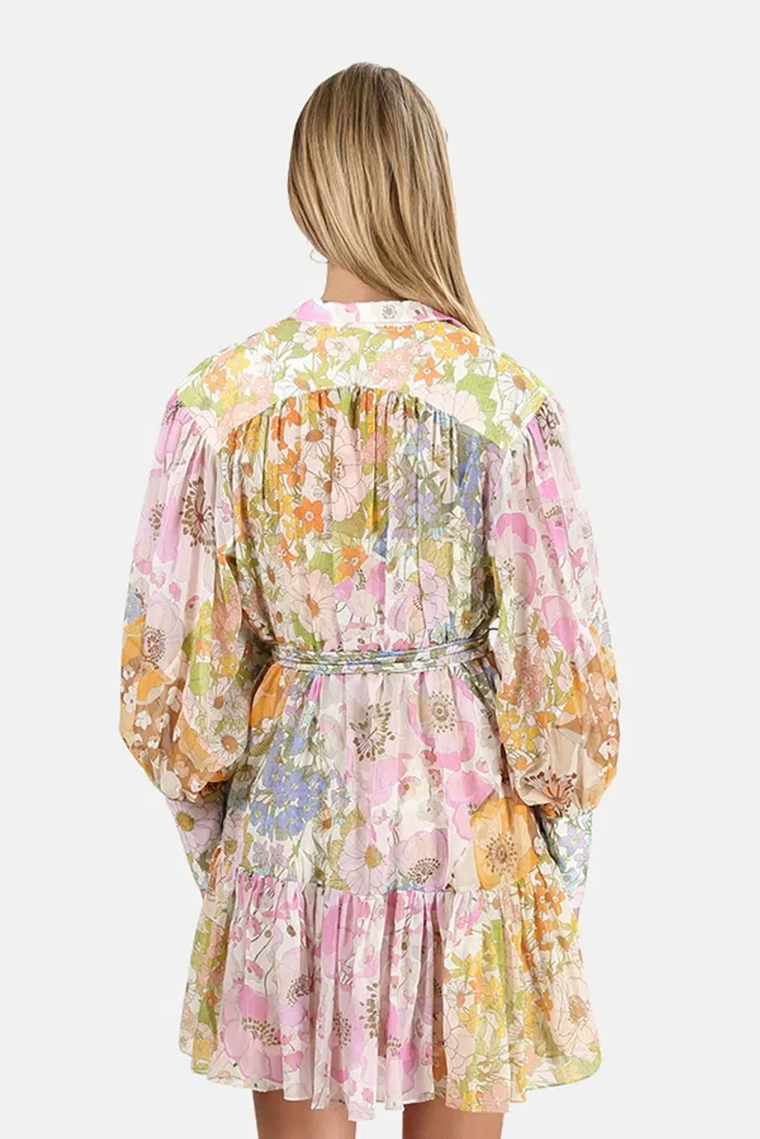 Zimmermann Super Eight Lantern Mini Dress Floral Size 1 / Au 10 for rent on The Volte - main image