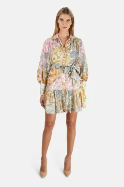 Zimmermann Super Eight Lantern Mini Dress Floral Size 1 / Au 10 for rent on The Volte - image 1