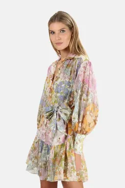 Zimmermann Super Eight Lantern Mini Dress Floral Size 1 / Au 10 for rent on The Volte - image 2