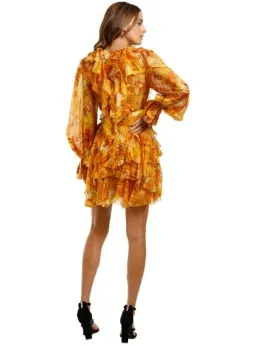 Leo Lin Kiss Ruffle Mini Dress Yellow Size AU 12 for rent on The Volte - image 3