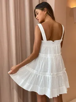 Shona Joy Cosmo Tiered Frill Mini Dress White Size 14 for rent on The Volte - image 3