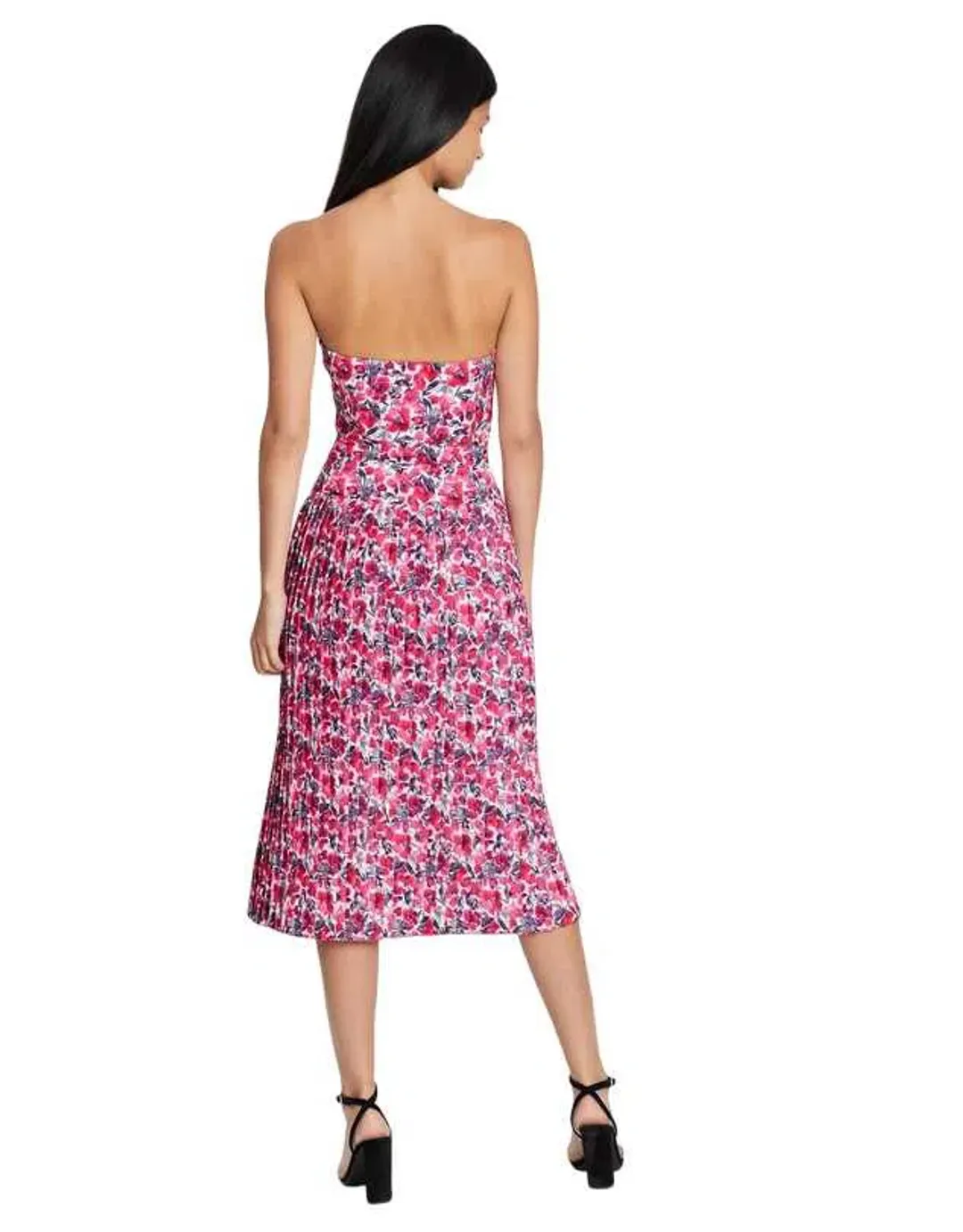 By Johnny Strapless Pleat Midi Dress Print Size 10 for rent on The Volte - main image