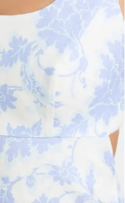 Zimmermann Postcard Open-back Floral-print Linen Midi Dress Blue Size 2/ AU 12 for rent on The Volte - image 4