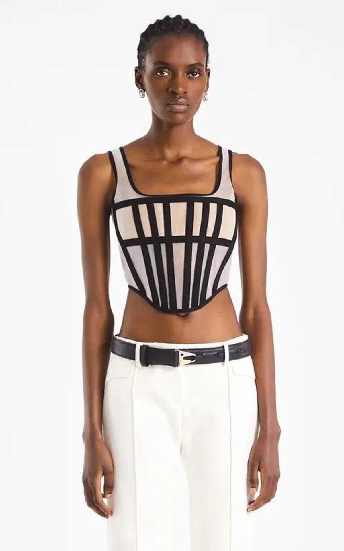 Dion Lee Spacer Knit Corset Top Cream Size 4 - Image 1