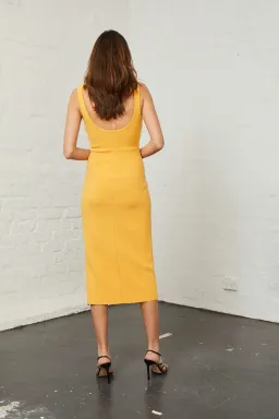 Bec & Bridge Elle Midi Dress Yellow Size 6 for rent on The Volte - image 3