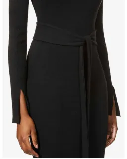Viktoria & Woods Esplanade Split Sleeve Cotton Midi Dress Black Size 10 for rent on The Volte - image 4