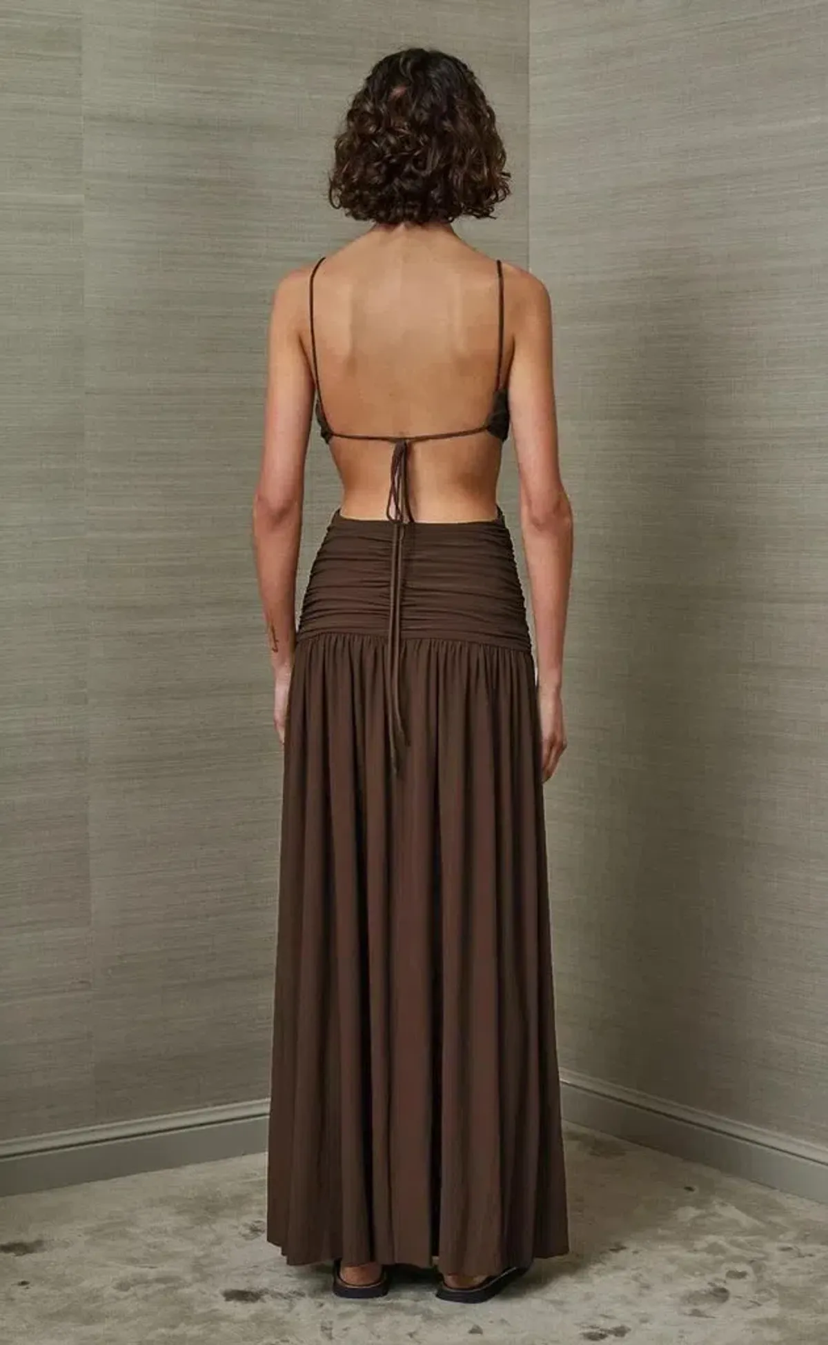 Bec & Bridge Minx Midi Dress Brown Size 8 - Image 2