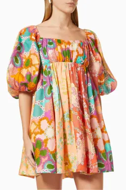 Zimmermann Lola Panelled Mini Dress Floral Size 1 / Au 10 for rent on The Volte - image 4