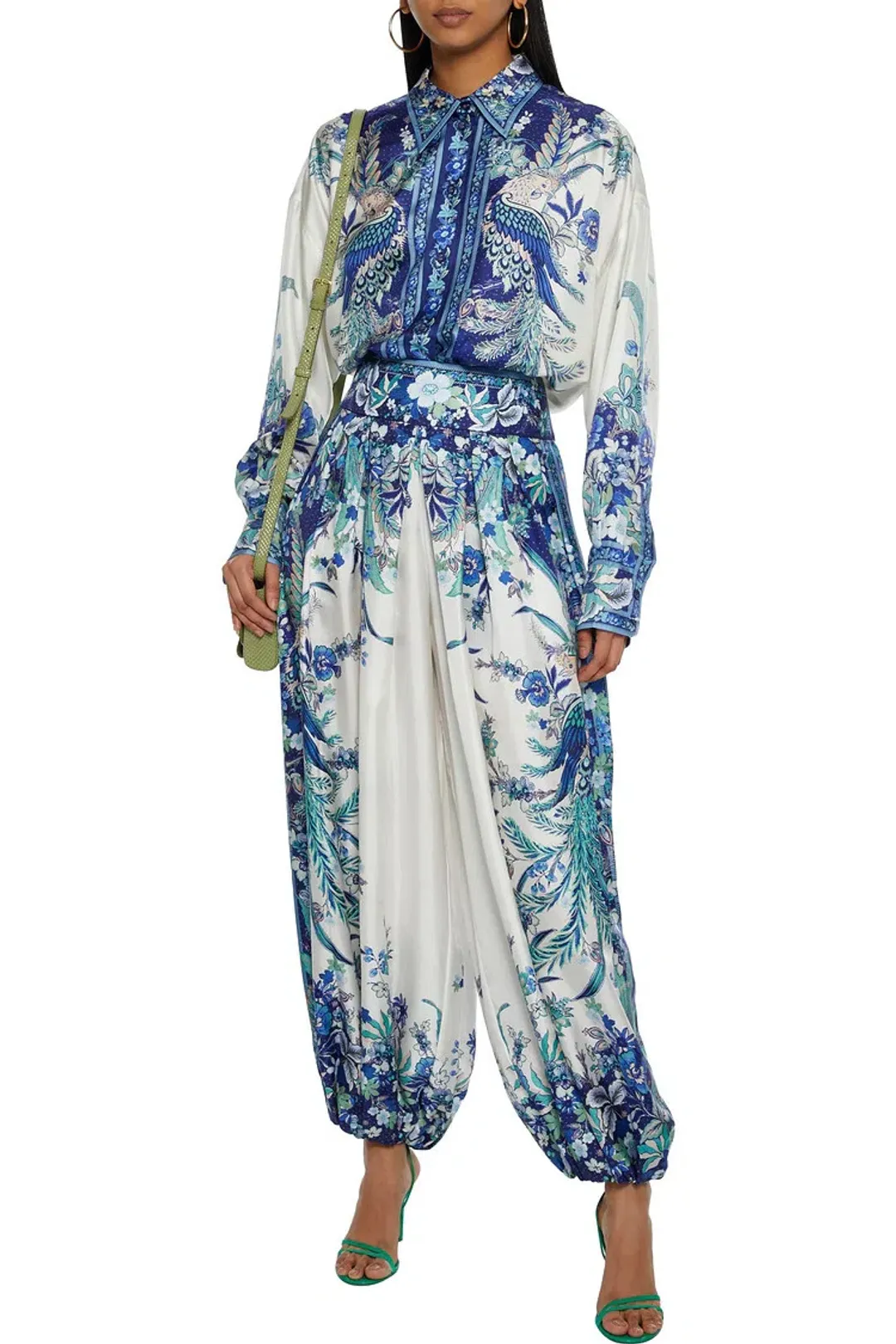 Zimmermann Glassy Pleated Silk Twill Harem Pants Print Size 3 / AU 14 for rent on The Volte - main image
