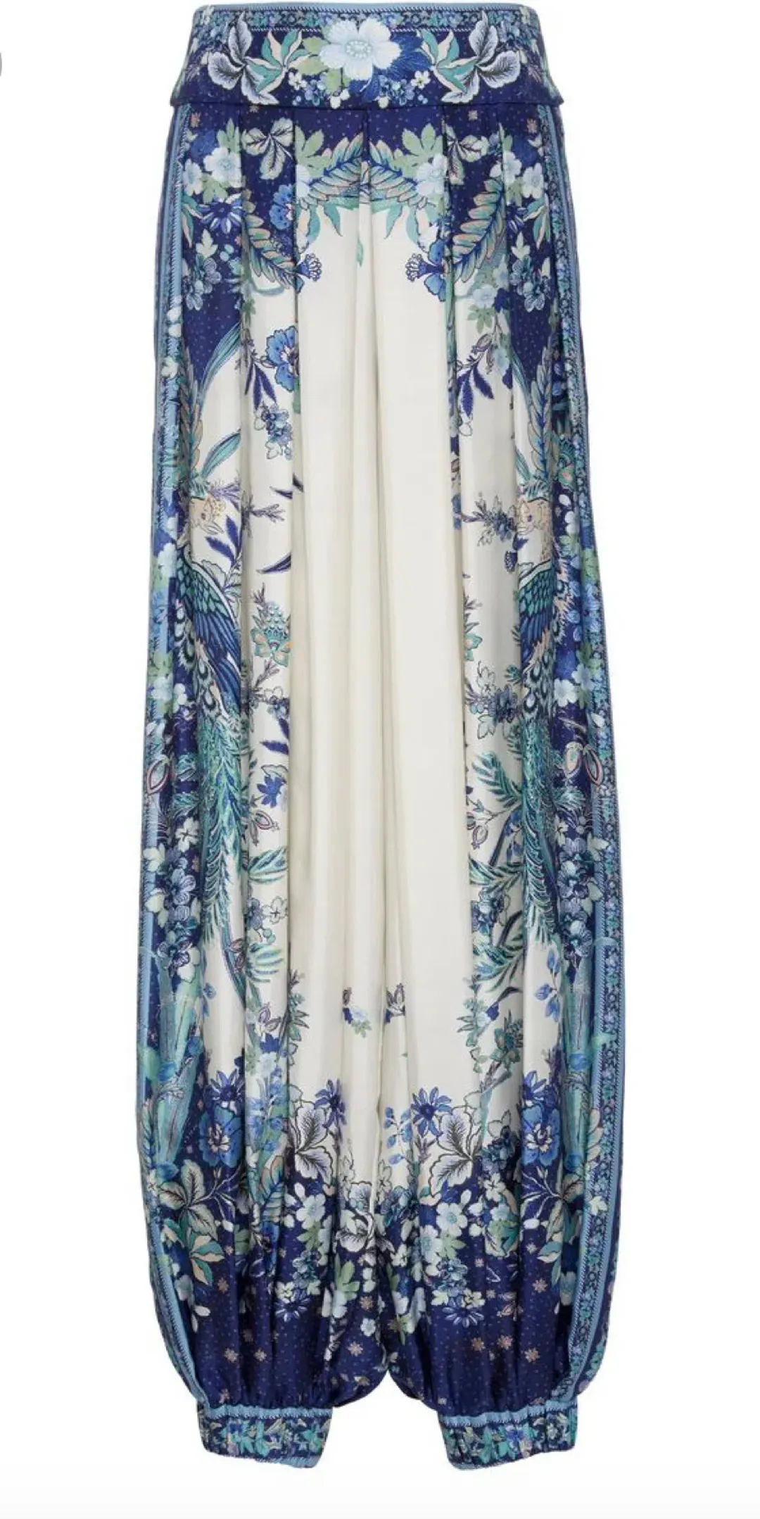 Zimmermann Glassy Pleated Silk Twill Harem Pants Print Size 3 / AU 14 for rent on The Volte - main image
