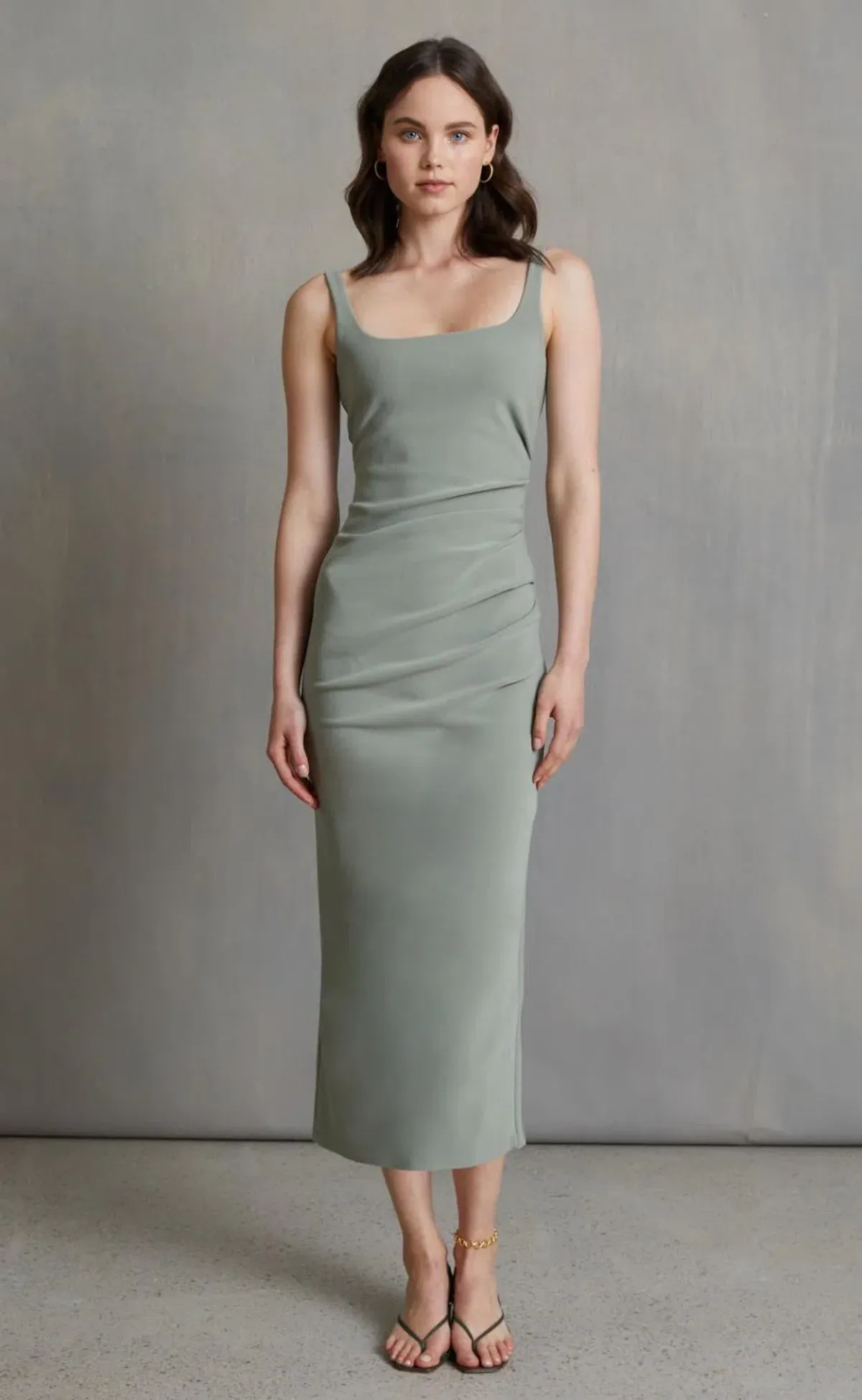 Bec and Bridge Be Mine Square Neck Dress in Sage Green Size 6 - Image 1