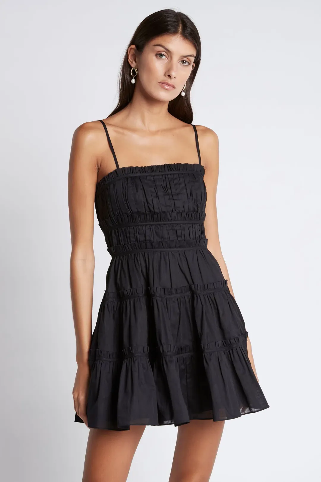 Aje Breathless Mini Dress Black Size 12 for rent on The Volte - main image