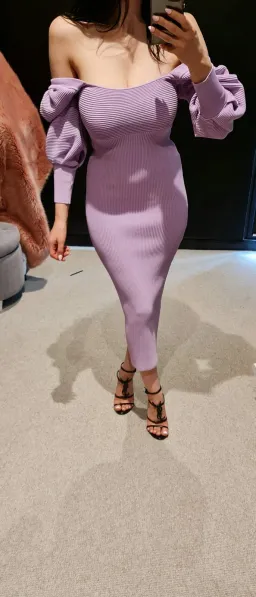 Sheike Bonnie Knit Midi Dress Lilac Purple Size 6 for rent on The Volte - image 4