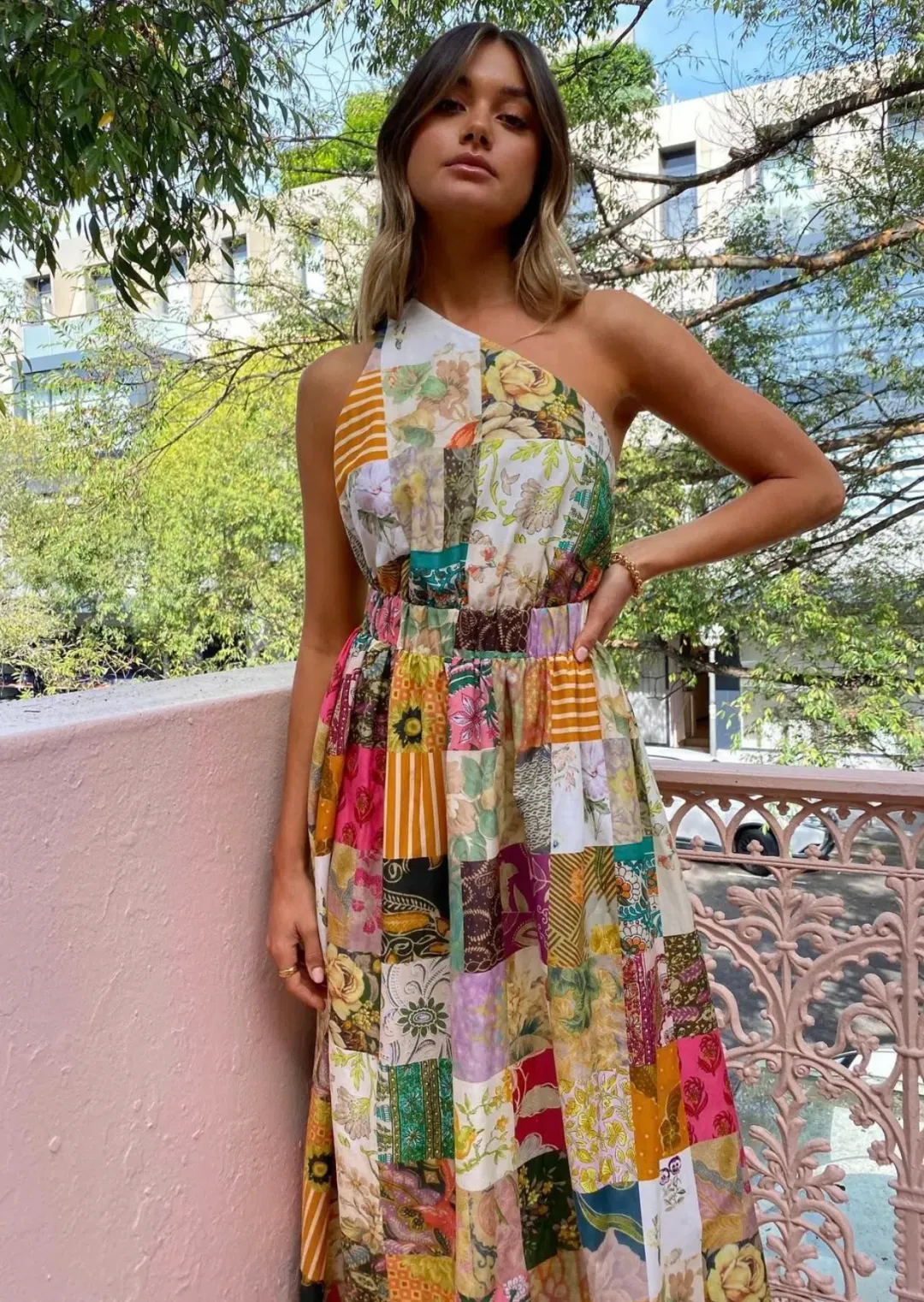 Alemais Hattie One Shoulder Midi Dress Print Size 8 for rent on The Volte - main image