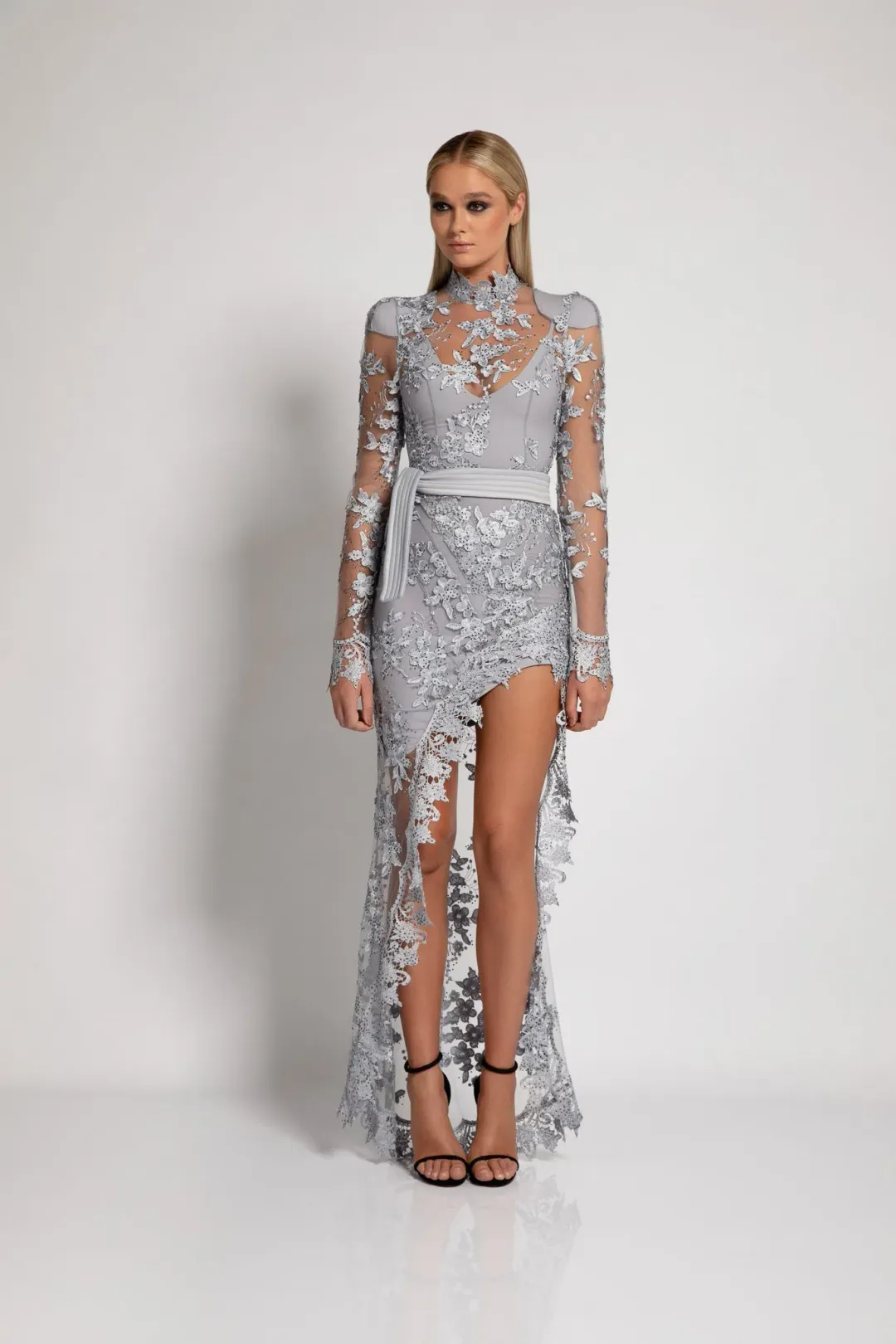 Zhivago Poison Midi Dress Grey Size 12 for rent on The Volte - main image