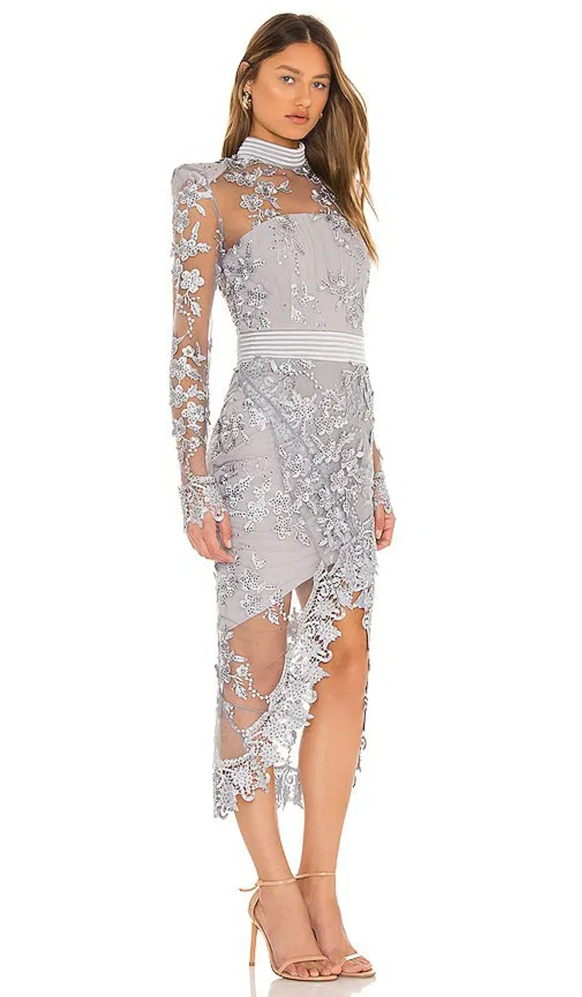 Zhivago Poison Midi Dress Grey Size 12 - Image 1
