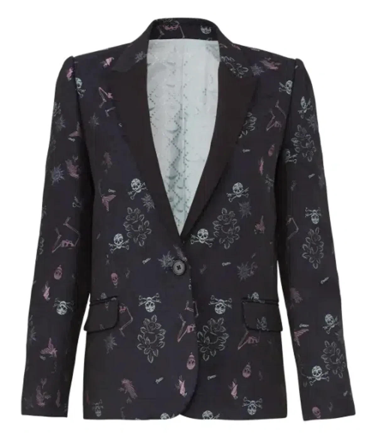 Zadig & Voltaire Blazer Victor Jac Tattoo Print Size 8 - Image 3