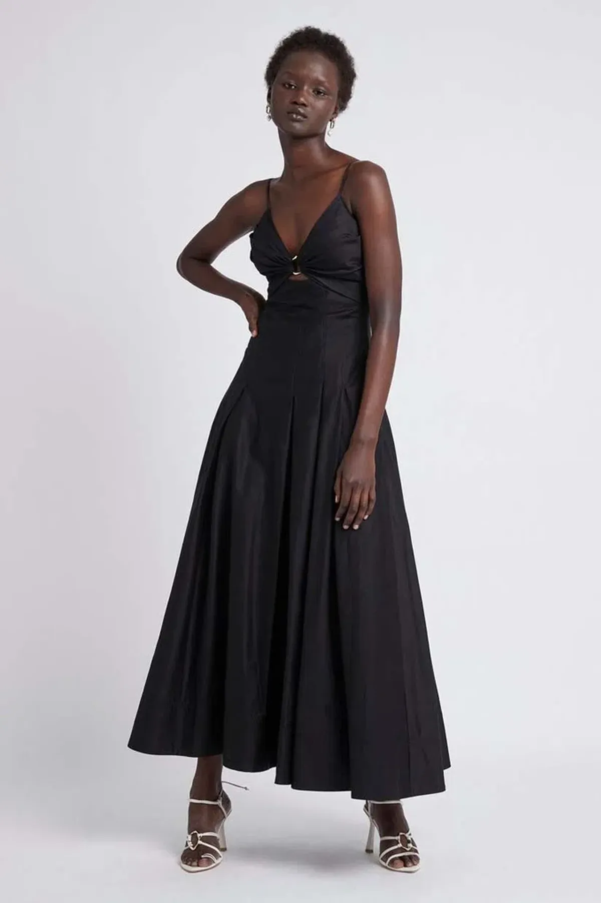 Aje Solstice Strappy Ring Midi Dress Black Size 6 - Image 1