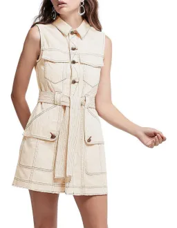 Aje Silvatica Mini Dress Beige Size 6 for rent on The Volte - image 5