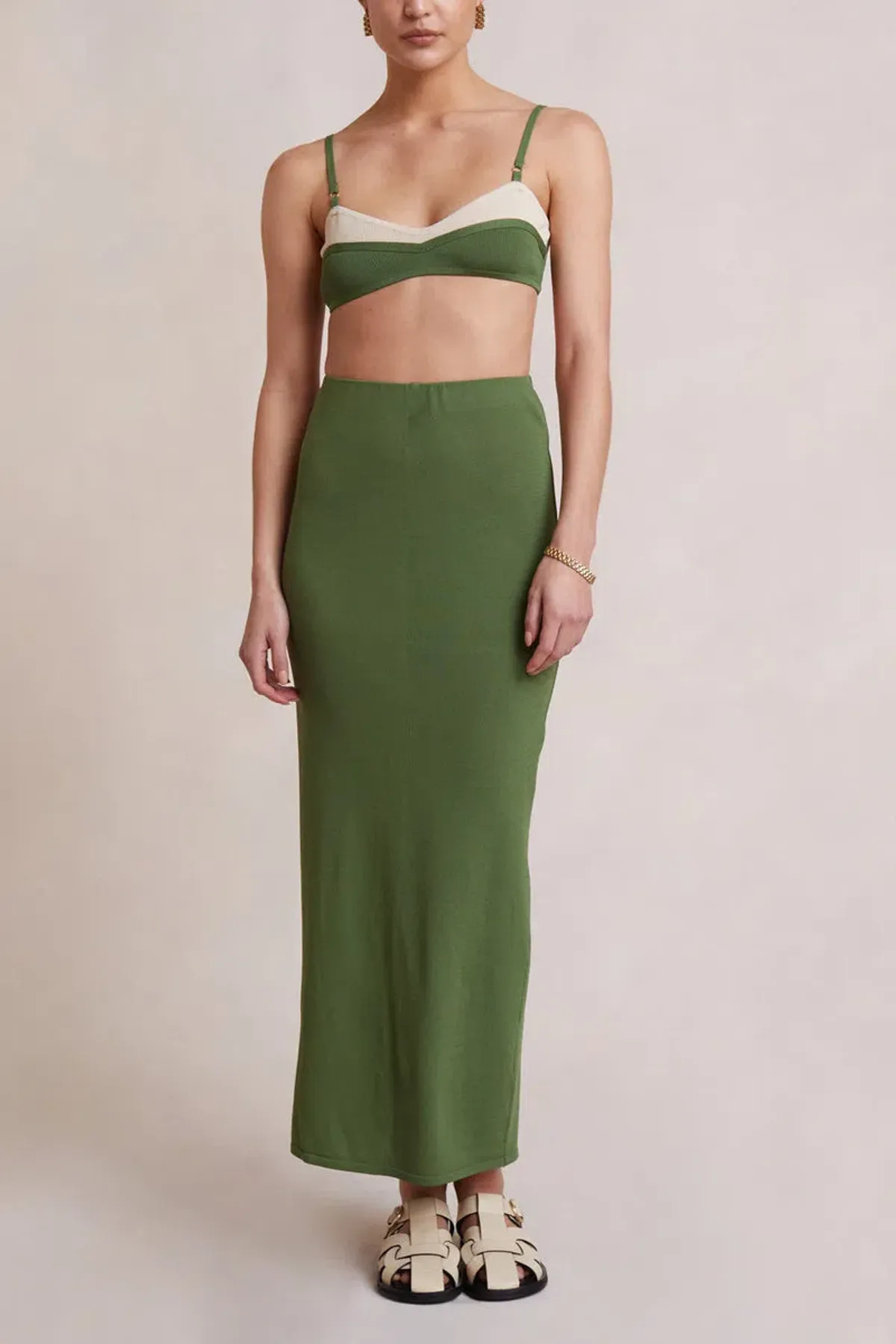 Bec & Bridge Miranda Knit Top and Skirt Set Green Size 8 for rent on The Volte - main image