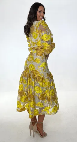 Elliatt Prowess Cropped Ruffle Top and High Rise Skirt Set Yellow Size 8 for rent on The Volte - image 3