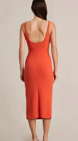 Bec & Bridge Elroy Tuck Midi Dress Orange Size 6 / XS for rent on The Volte - image 3