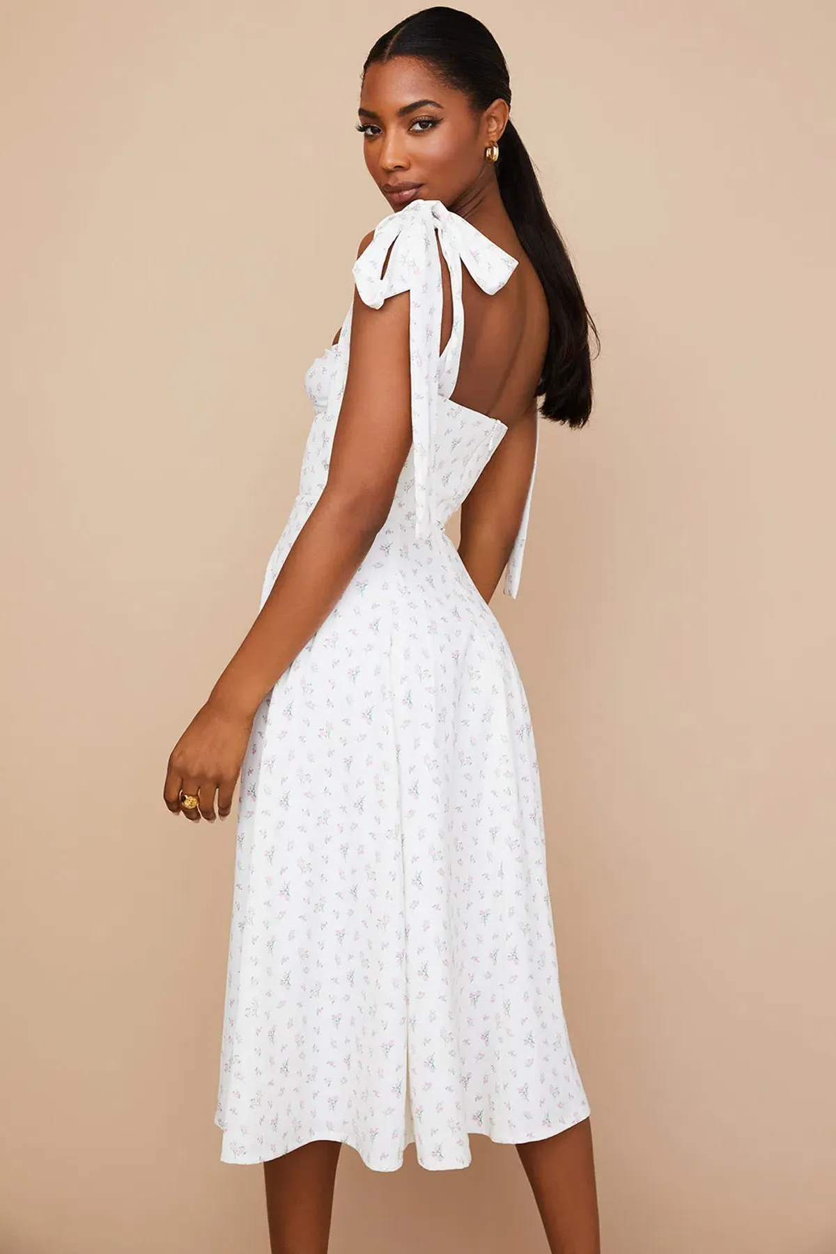 House of CB Alicia Midi Dress White Floral Size S / Au 8 - Image 2