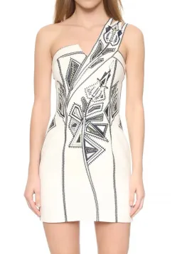 Sass & Bide Blackest Lava Embroidered Mini Dress Cream Size 8 for rent on The Volte - image 2
