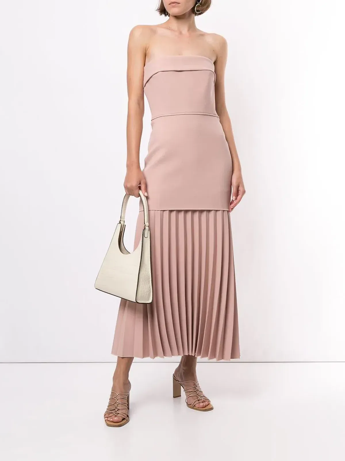 Dion Lee Linear Crepe Pleat Midi Dress Prink Size 8 - Image 3