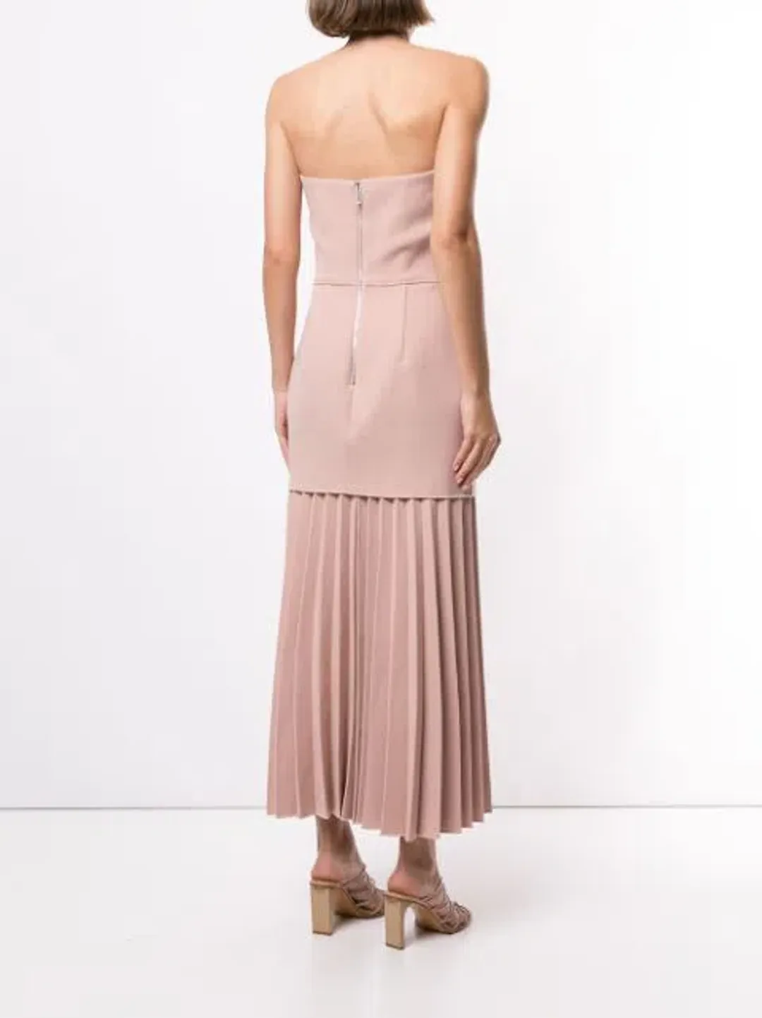 Dion Lee Linear Crepe Pleat Midi Dress Prink Size 8 for rent on The Volte - main image