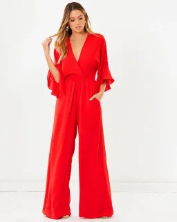 Tussah Marta Jumpsuit Red Size 8 for rent on The Volte - image 1
