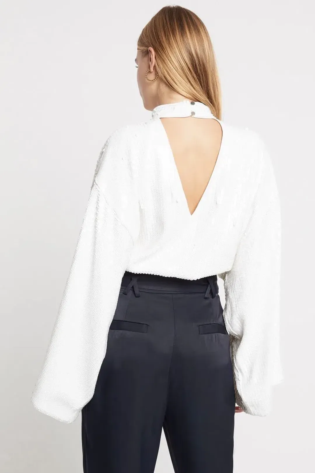 Sass and Bide Tell Me Tonight Top White Sequin Size 8 for rent on The Volte - main image