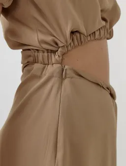 Christopher Esber Rolled Up Tee Dress in Tan Nude Size 8 for rent on The Volte - image 4