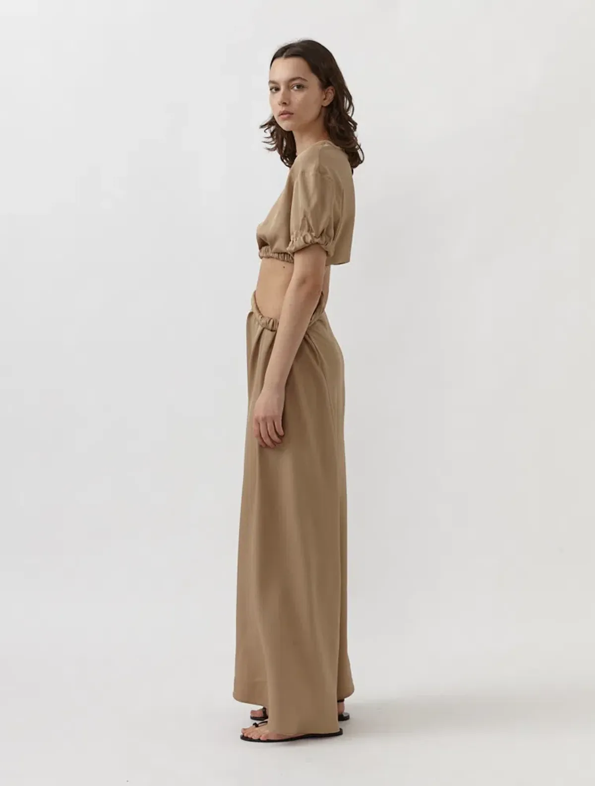 Christopher Esber Rolled Up Tee Dress in Tan Nude Size 8 - Image 2