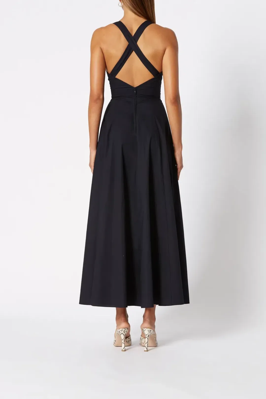 Scanlan Theodore Cotton Crossback Dress Navy Size 8 for rent on The Volte - main image