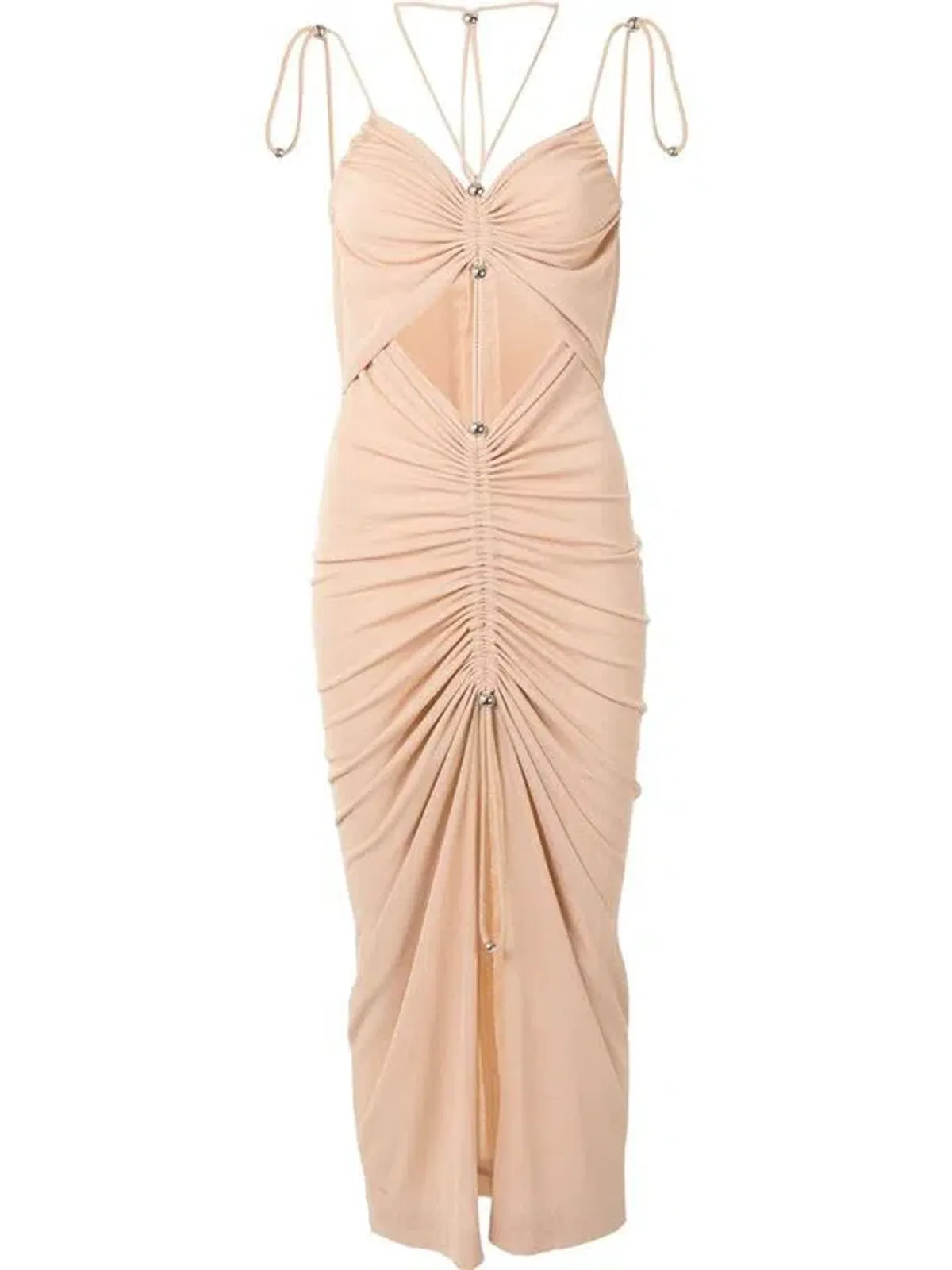 Dion Lee Gathered Butterfly Dress Beige Size 8 - Image 4