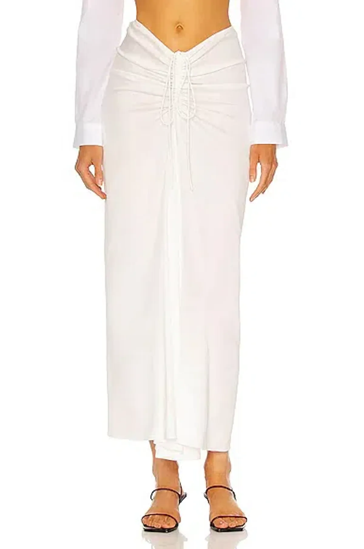 Christopher Esber Ruched Skirt White Size 6 - Image 2