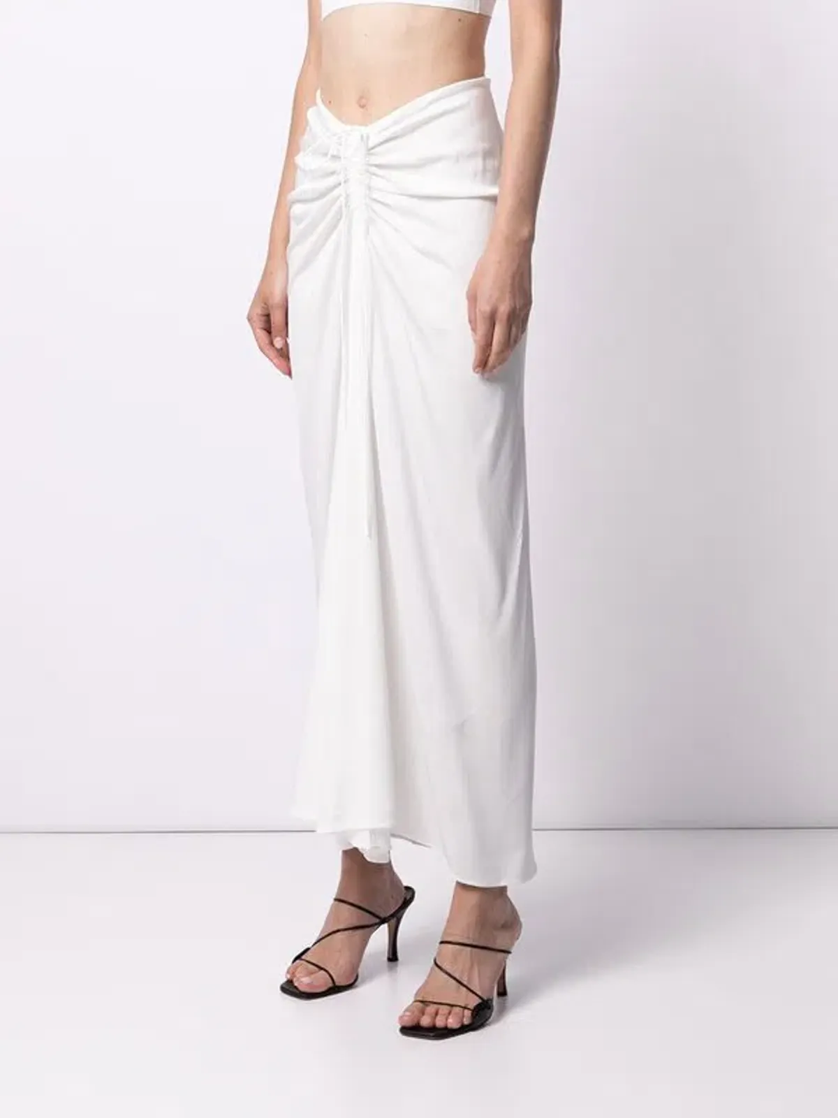 Christopher Esber Ruched Skirt White Size 6 - Image 3