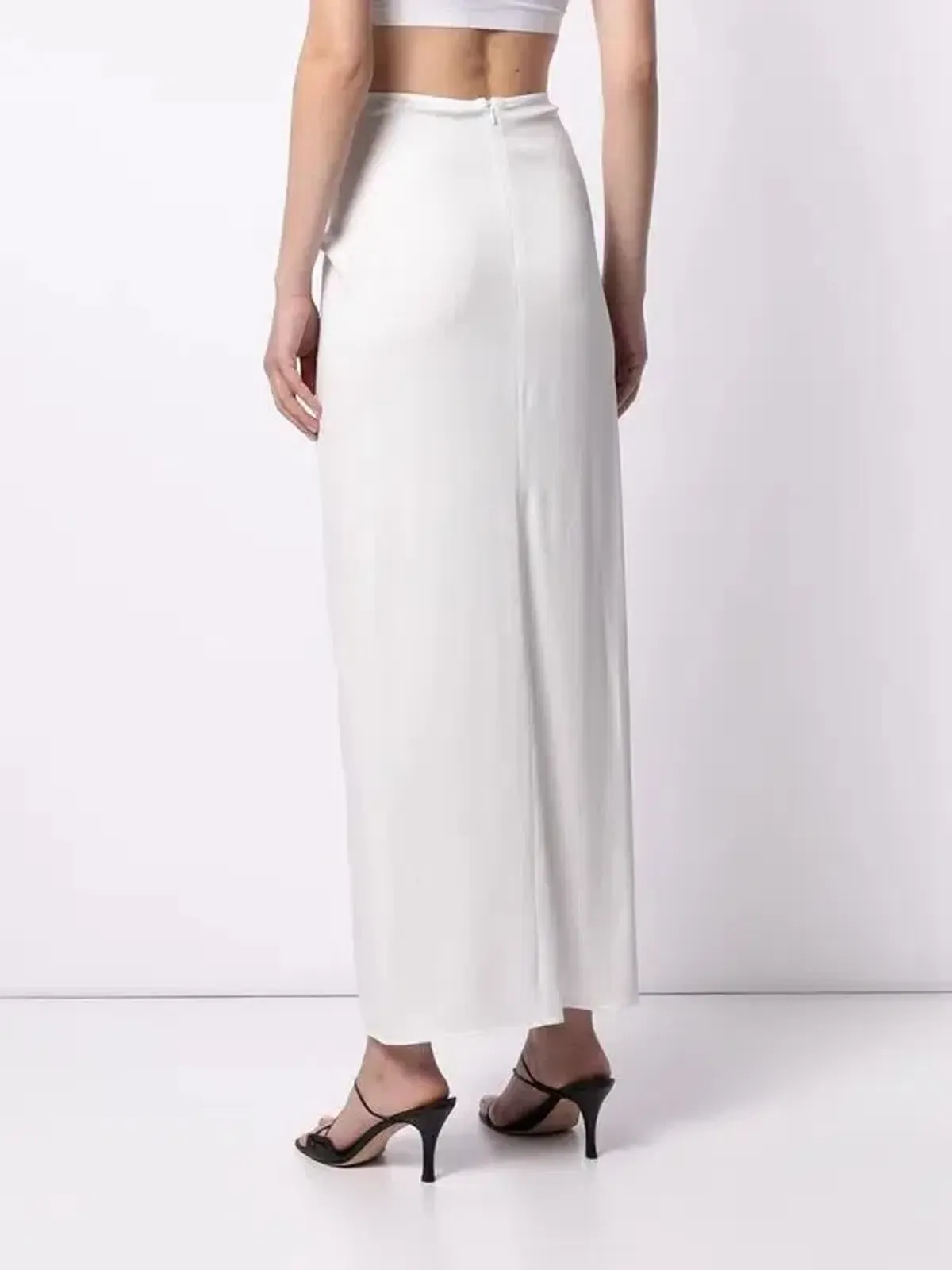 Christopher Esber Ruched Skirt White Size 6 - Image 4